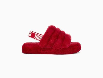 UGG Fluff Yeah Slides for Big Kids - Ribbon Red India